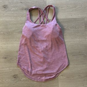 Lululemon Blush Rose cowl back tank with padded bra